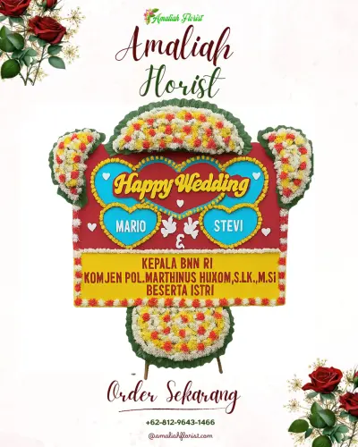 Karangan Papan Bunga Pernikahan di Pejanggik